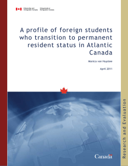 A profile of foreign students who transition to permanent resident