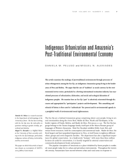 indigenous urbanization and amazonia`s post