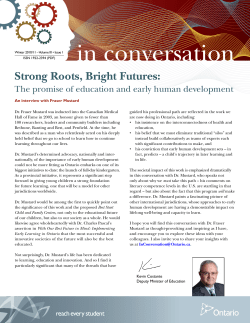 Strong Roots, Bright Futures: The promise of education and early