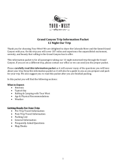 Grand Canyon Trip Information Packet 12 Night Oar Trip