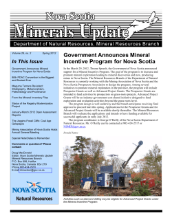 NSDNR, MRB, Nova Scotia Minerals Update, v. 29, n. 2