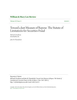 Toward a Just Measure of Repose: The Statute of Limitations for