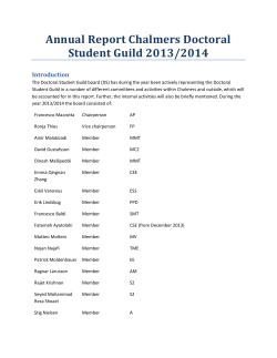 Annual Report Chalmers Doctoral Student Guild 2013/2014