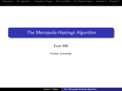 The Metropolis-Hastings Algorithm