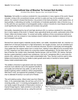 Beneficial Use of Biochar To Correct Soil Acidity