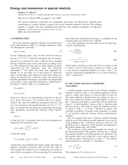 Energy and momentum in special relativity