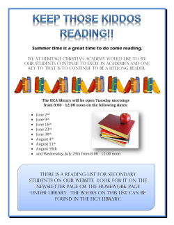 Summer time is a great time to do some reading. THERE IS A