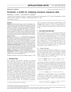 Poretools: a toolkit for analyzing nanopore sequence data