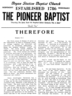 therefore - Bryan Station Baptist Church