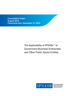 The Applicability of IPSASs&trade; to Government Business Enterprises