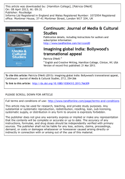 Imagining global India: Bollywood`s transnational