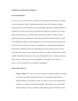 The American Journal of Bioethics