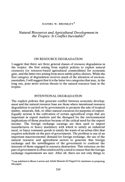 Natural Resources and Agricultural Development