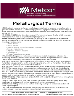 Glossary of Heat Treating Terminology