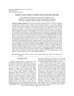 English to Arabic Machine Translation Based on