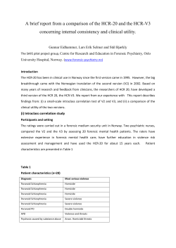 A brief report from a comparison of the HCR-20 and