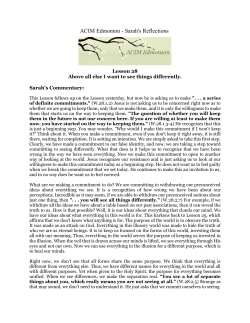 ACIM Edmonton - Sarah`s Reflections