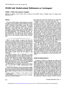 Alcohol and Alcohol-related Deficiencies as