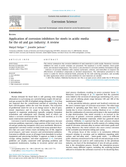 Application of corrosion inhibitors for steels in acidic