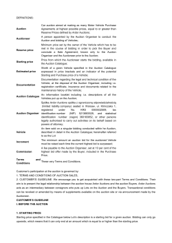 DEFINITIONS: Auction Car auction aimed at making