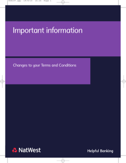 Changes to Terms and Conditions and Fees Leaflet for
