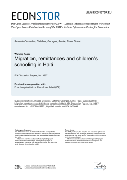 ABSTRACT Migration, Remittances and Children`s Schooling in Haiti