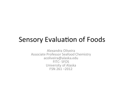 Sensory Evaluation I