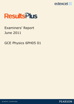Examiner report - Edexcel