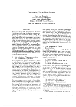 Generating Vague Descriptions - Association for Computational