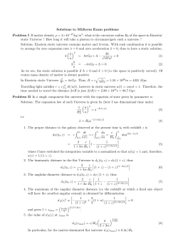 Solutions to Midterm Exam problems Problem I If matter density &rho;