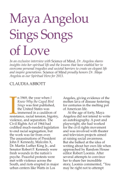 Maya Angelou Sings Songs of Love