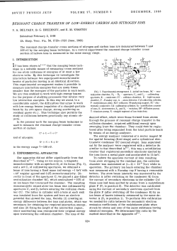 flESONANT CHARGE TRANSFER OF LOW
