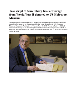 Transcript of Nuremberg trials coverage from World