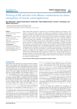 Priming of NK cell anti-viral effector mechanisms by direct