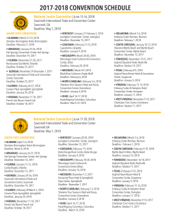 2017-2018 CONVENTION SCHEDULE