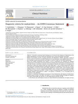 Diagnostic criteria for malnutrition - An ESPEN