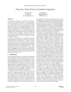 Pinocchio: Nearly Practical Verifiable Computation