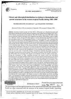 Nitrate and chlorophyll distributions in relation to thermohaline and