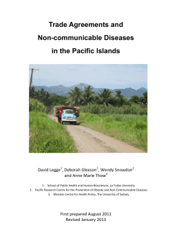 Trade agreements and non-communicable diseases in the Pacific