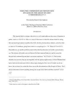 does the commission of certain sins invalidate the grace of god?