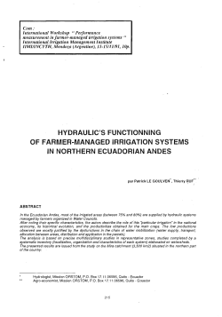 Hydraulic`s functionning of farmer-managed irrigation systems in