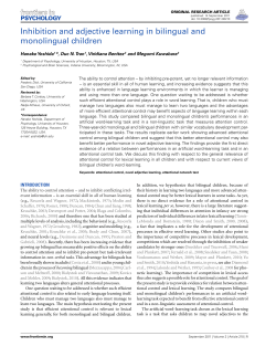 Inhibition and adjective learning in bilingual and monolingual children
