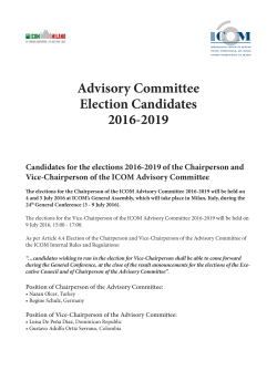 Advisory Committee Election Candidates 2016-2019