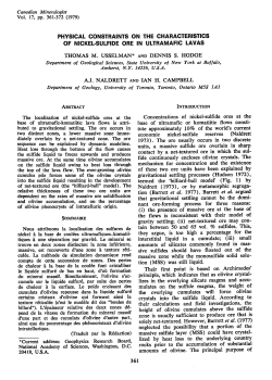 PHVSICAL CONSTRAINTS ON THE GHARACTERISTIGS