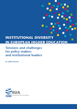INSTITUTIONAL DIVERSITY IN EUROPEAN HIGHER EDUCATION