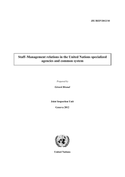 Staff&ndash;Management relations in the United Nations specialized