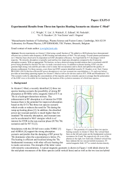 Paper: EX/P3-5 Experimental Results from Three