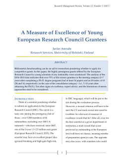 A Measure of Excellence of Young European Research