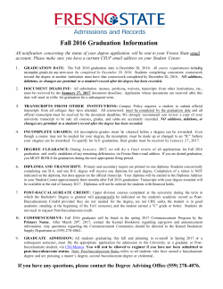 Fall 2016 Graduation Information