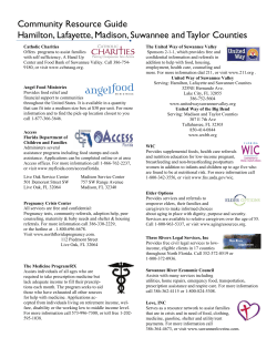 Community Resource Guide Hamilton, Lafayette, Madison
